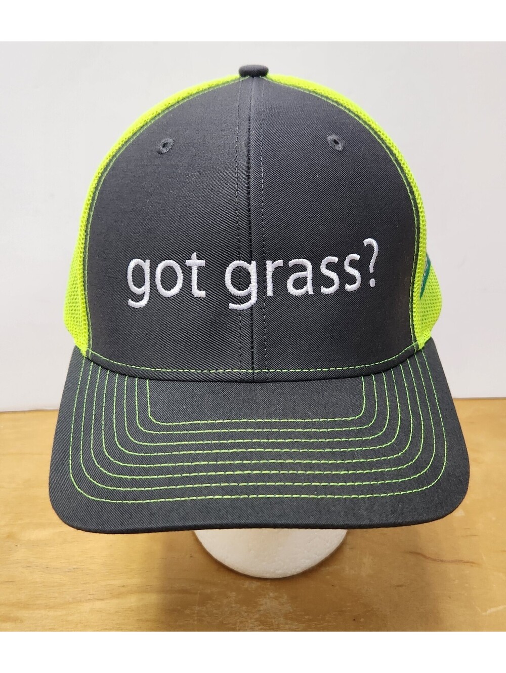 Got Grass DG Turf Farm Richardson 112 Trucker Hat Charcoal Neon Yellow Snapback